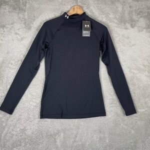 Under Armour ColdGear Authentics Mockneck Womens Medium Black Fitted Base Layer